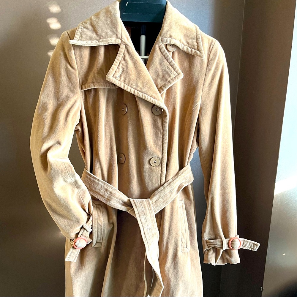 Guess corduroy trench coat - tan